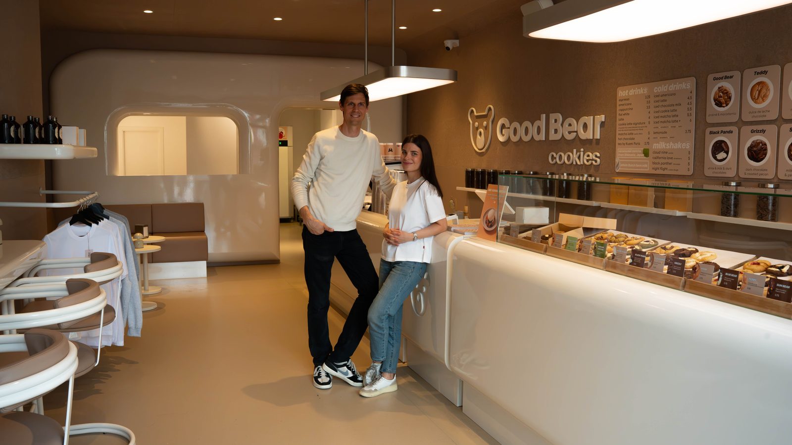 Founders standing by the Good Bear counter